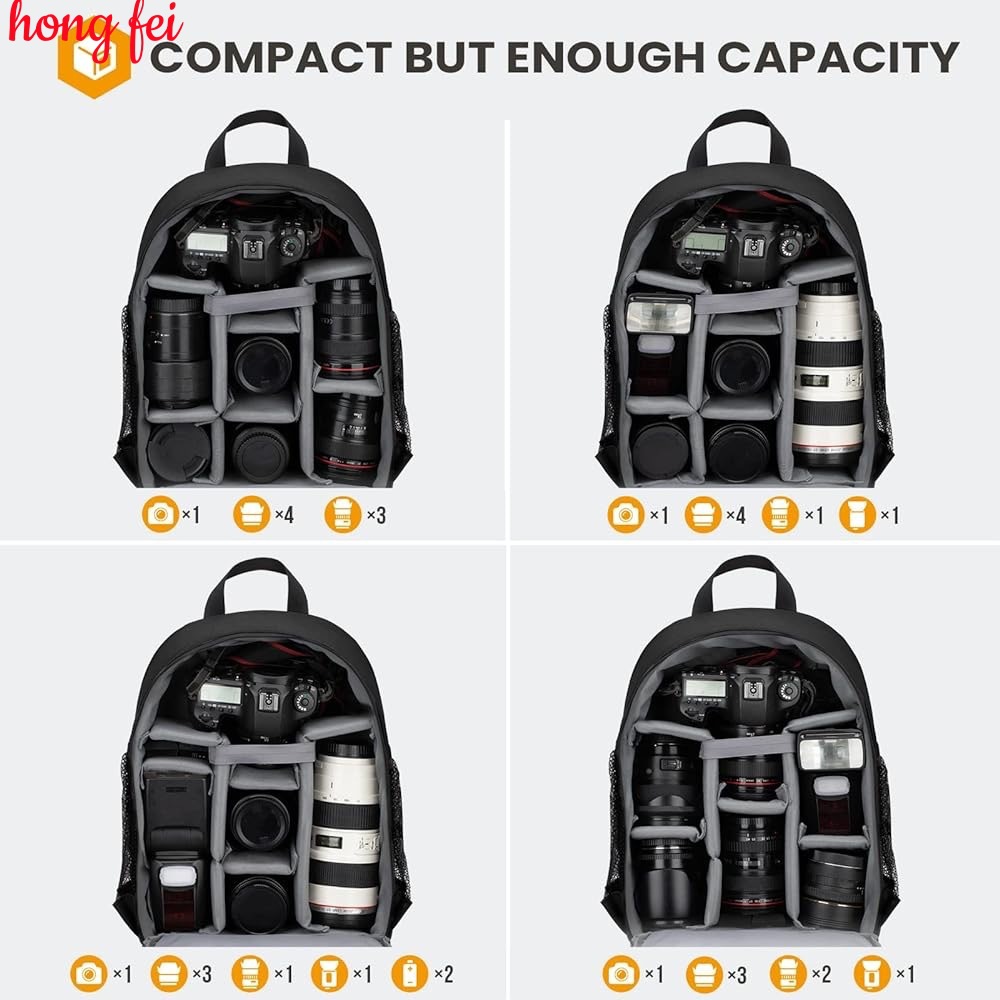 (2개) 노트북 가방 파티션 방수 사진 배낭 배낭 남성과 여성을위한 SLR 카메라 배낭 커버 렌즈 가방