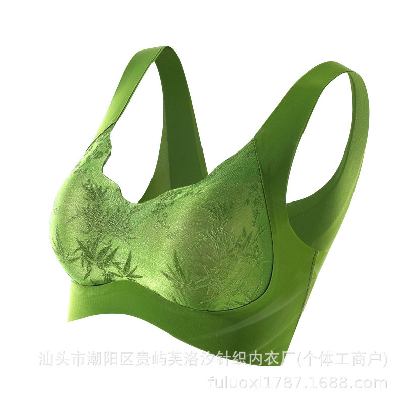 妈妈内衣女国风浮雕提花聚拢无钢圈薄软支撑防下垂中老年美背文胸|undefined