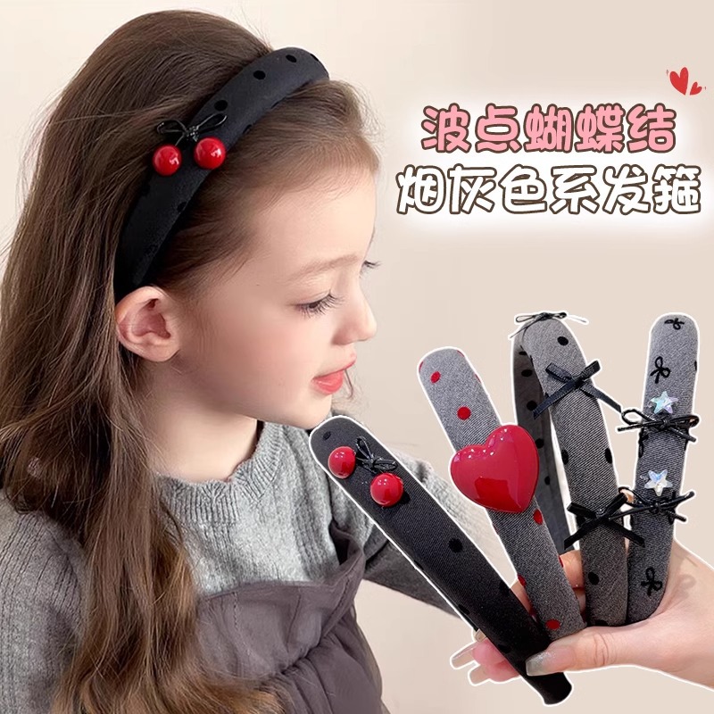 Niños lindos amor arco de pelo 2024 nuevo tipo de niña cabeza de cráneo alto brazo de cabeza de presión de cabello pasador de pelo