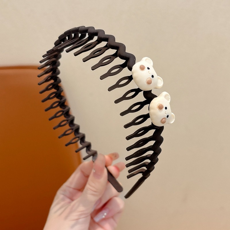 Niños cabello roto flores de otoño y invierno nuevo color café leche correa dientes antideslizante bandas de cabello niñas no atar cabello tocado