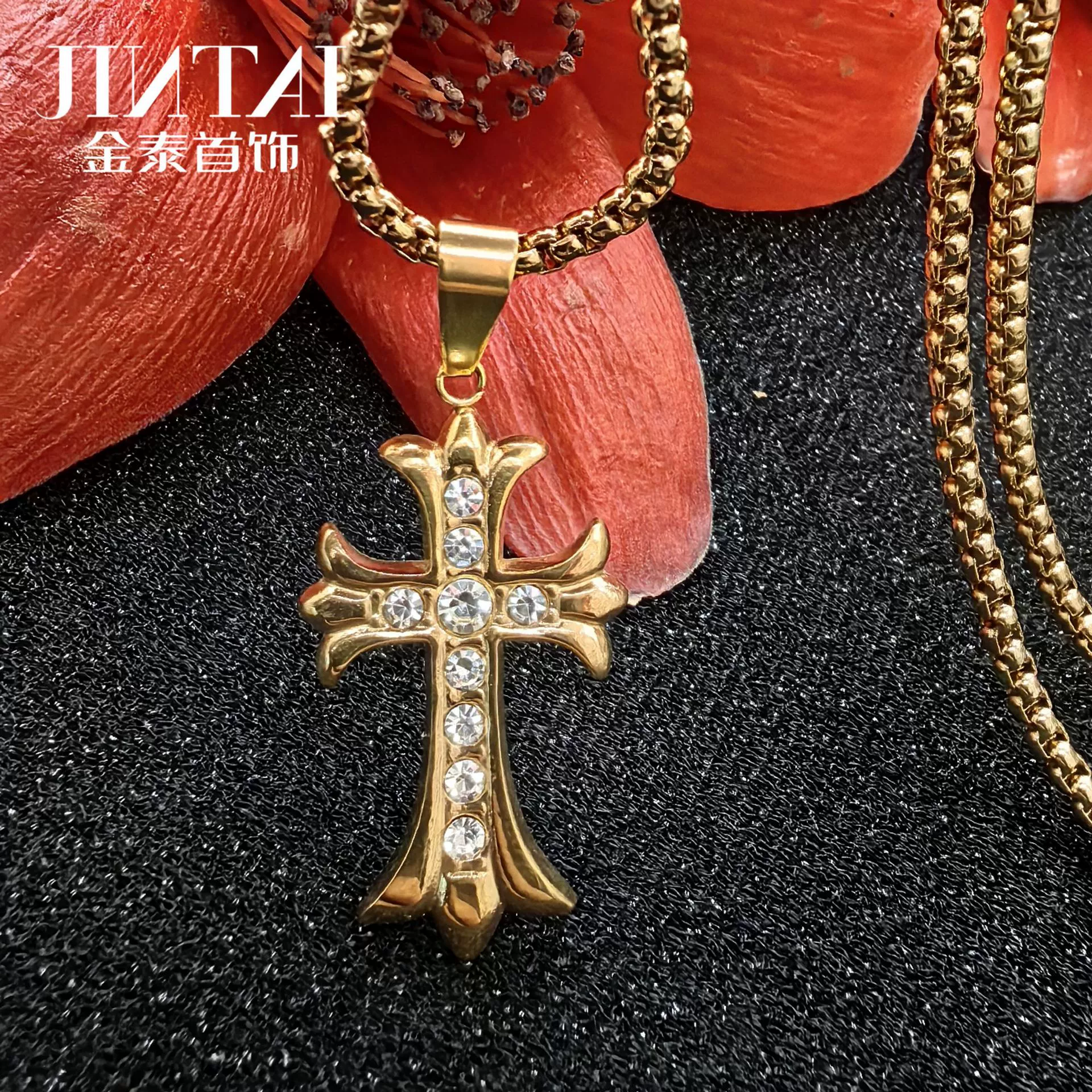 Подвеска Jintai из нержавеющей стали, маленькая/средняя/миниатюрная, цепочка 3 мм 55 см