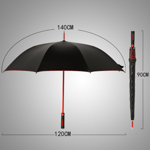 Business welcome straight advertising umbrella Colorful fiber rib long handle golf umbrella Vinyl rain or shine umbrella
