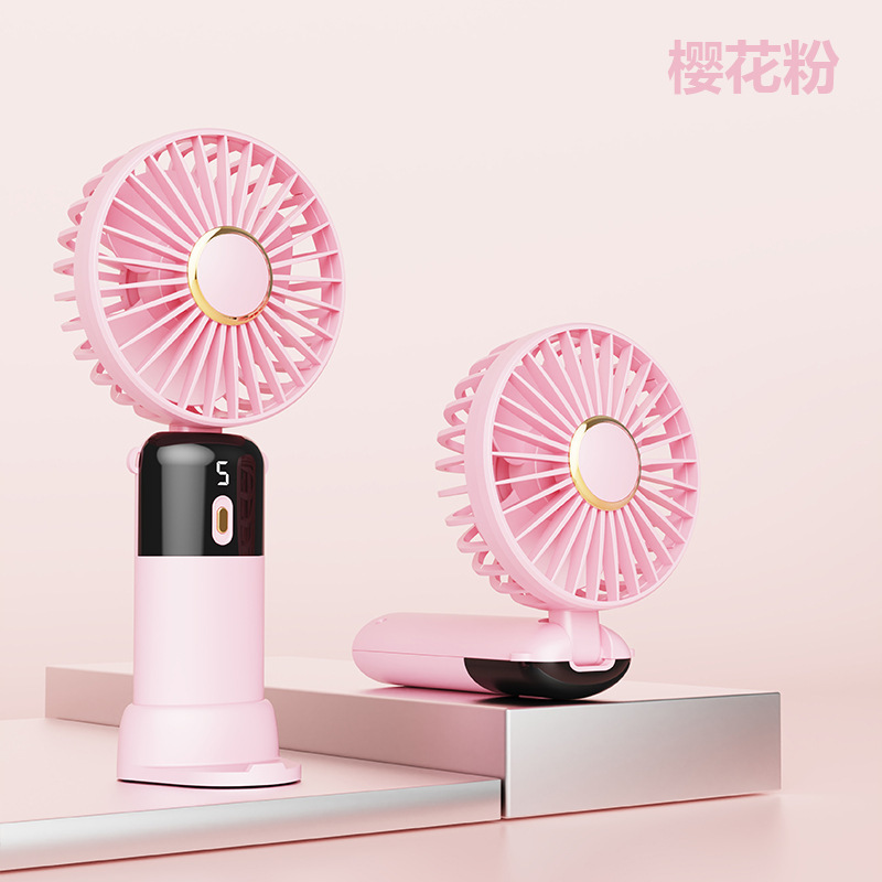Nuevo ventilador de mano usb mini ventilador pequeño portátil plegable pantalla digital estudiante de oficina ventilador eléctrico pequeño regalo