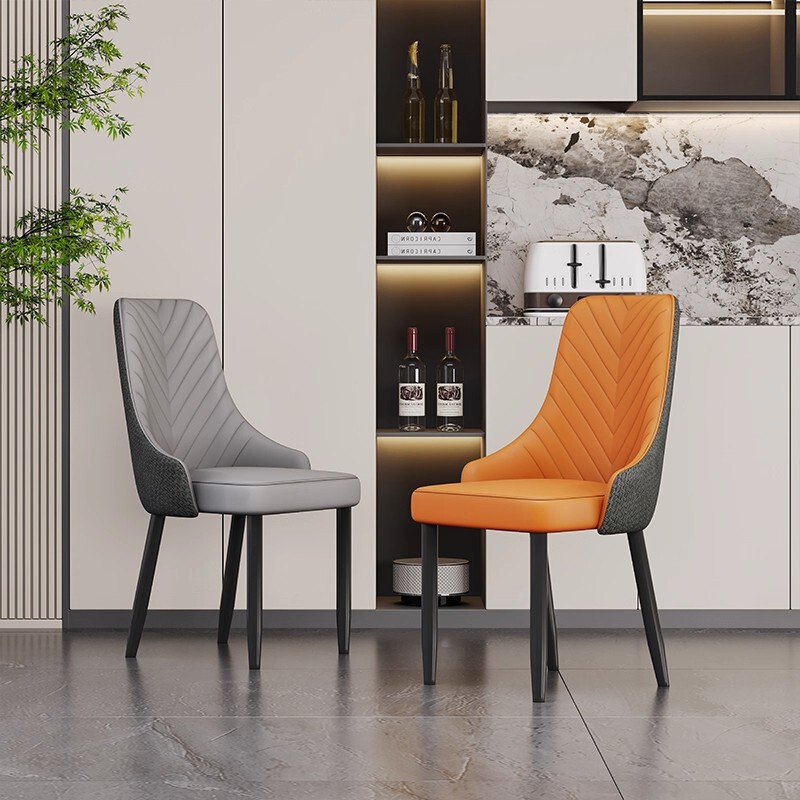 Italian Light Luxury Dining Chair, Simple Modern Restaurant Chair, Home Stool, Backrest Leather Makeup Chair, Hotel Dining Table and Chairs