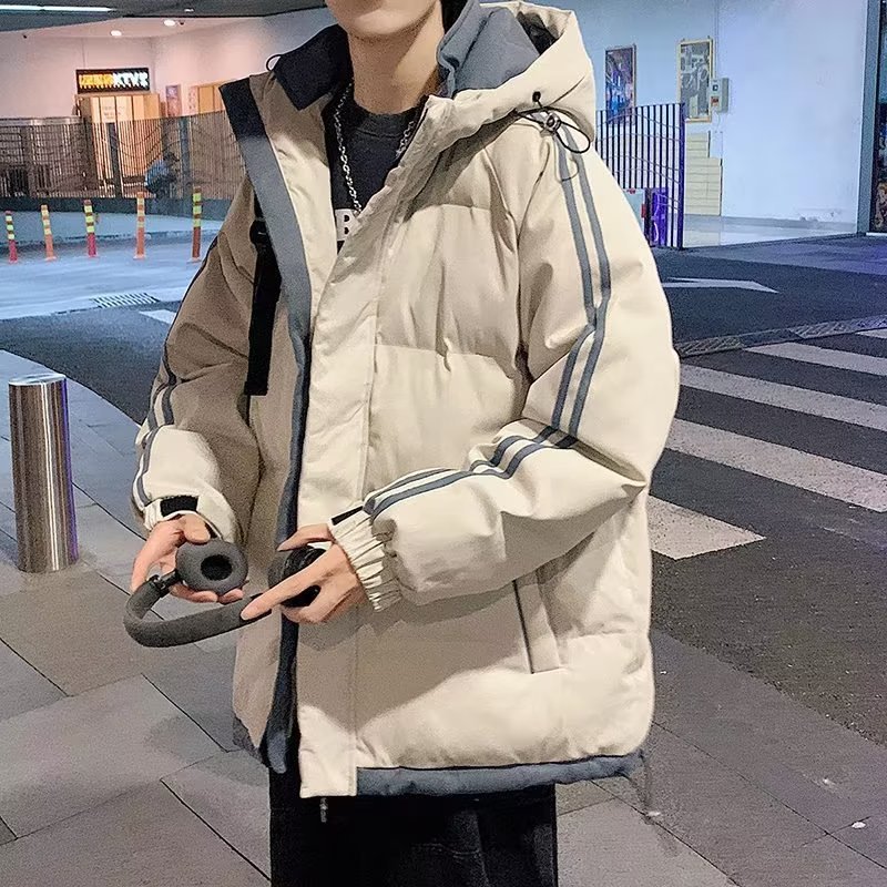 Chaqueta acolchada de algodón de dos piezas falsa japonesa de la Juventud para hombres y mujeres chaqueta acolchada de algodón engrosada con capucha de la pareja de invierno chaqueta acolchada de algodón