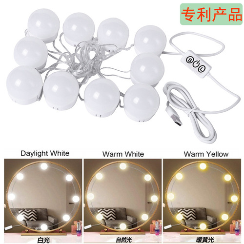 Hollywood Mirror Vanity Lamp Bulb Three-Tone Dimmable Makeup Light OEM Manufacturer LED Mirror Bulb