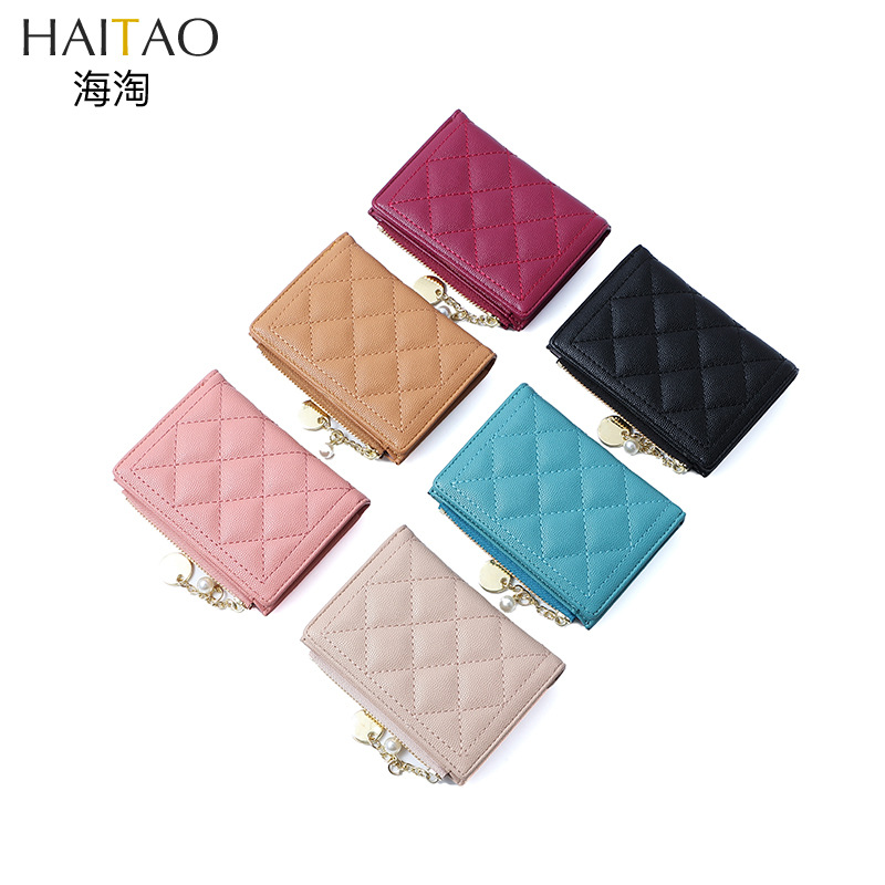 Mar Amoy nueva cartera de las señoras de la manera simple estudiante corto cero Cartera de dos veces bolso de la tarjeta cartera de las mujeres al por mayor