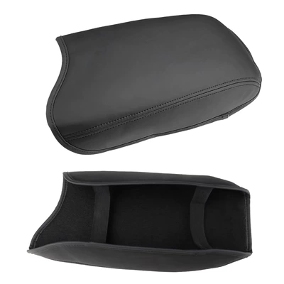 Ford Ranger Armrest Box Cover, Armrest: Sürətlər qutusu və əl tormozu başlıqları - black-leather-and-black-thread-cotton-material