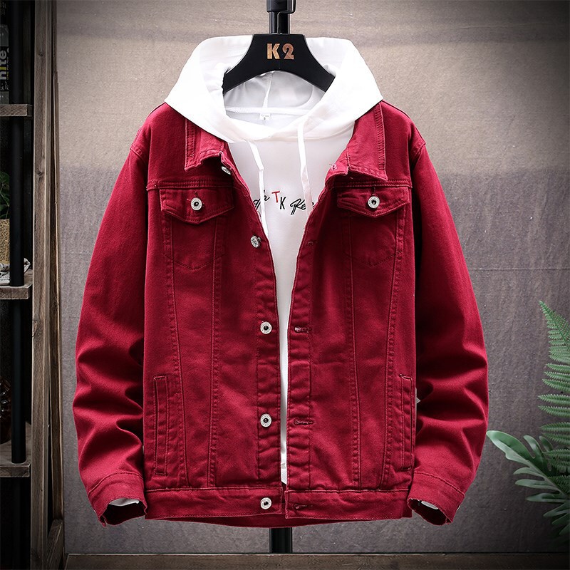 2024 Foreign Trade Autumn and Winter Korean Style Slim Fit Jacket Men's New Casual Denim Jacket Men's Trendy Brand Work Jacket