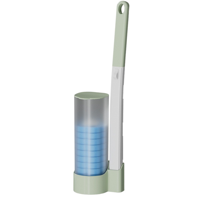 Disposable Toilet Brush Bathroom Wall-Mounted Toilet Brush Disposable Antibacterial Sponge Replacement Head Toilet Cleaning Brush