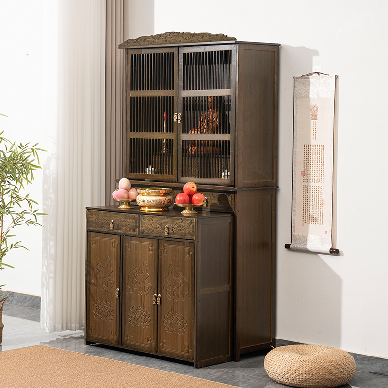 New Chinese-Style Altar Cabinet for Worship, Home Use Buddha Statue Stand, Bodhisattva Worship Table