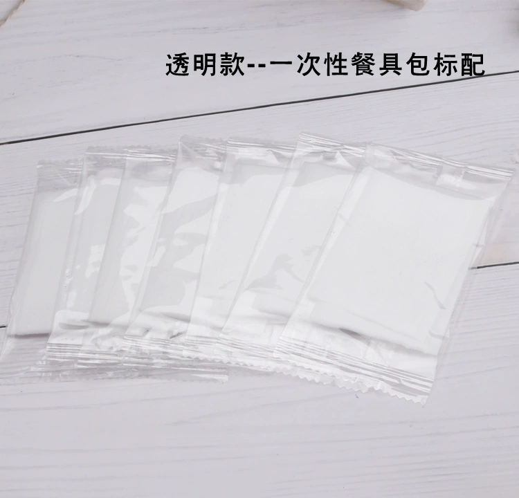 На вынос влажные бумажные полотенца оптом один ломтик прозрачные салфетки для упаковки одноразовые наборы для посуды четыре комплекта аксессуаров фиксированный логотип