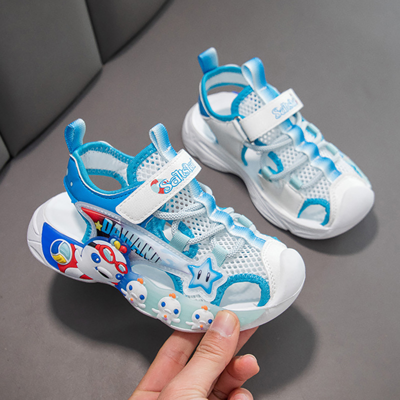 Sandalias Infantiles de Playa con Puntera Cerrada, Cuero Sintético, Ligeras y Antideslizantes, para Playa y Exterior