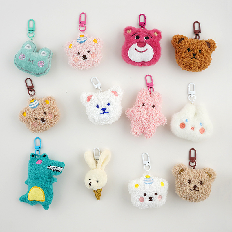 A variety of healing bear key chain bag couple pendant positive energy crocodile plush small doll car key chain