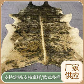 长毛绒厂供应绒毛一体地垫用动物图案人造毛皮 人造毛绒批发