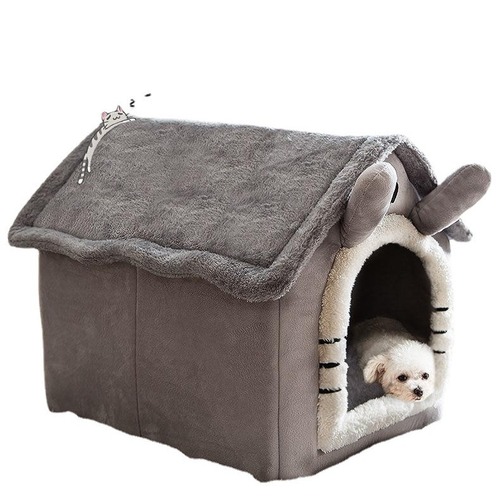 Dog House Shape All-Season Universal Small Dog Teddy Winter Warmth Removable Washable Cat Bed Dog House Pet Bed Supplies