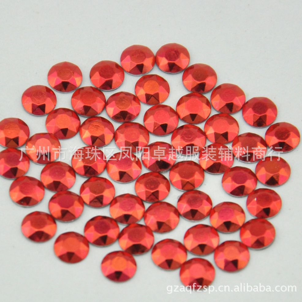 批发进口多菱角环保服装八角片烫片 大红色环保 铝片加工表演服