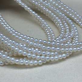 厂家直销诸暨珍珠3-4mm淡水珍珠强光基本无暇近正圆baby项链
