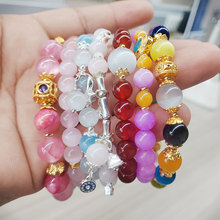 晶东珠宝原创设计款天然水晶手链粉水晶黄塔晶送女友时尚礼物手串