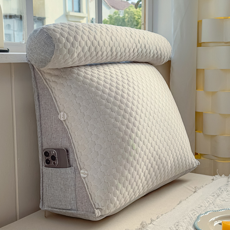 Dossier de réglage des haricots glacés-gris clair [avec appui-tête] / 45*50*22cm [frais et confortable]
