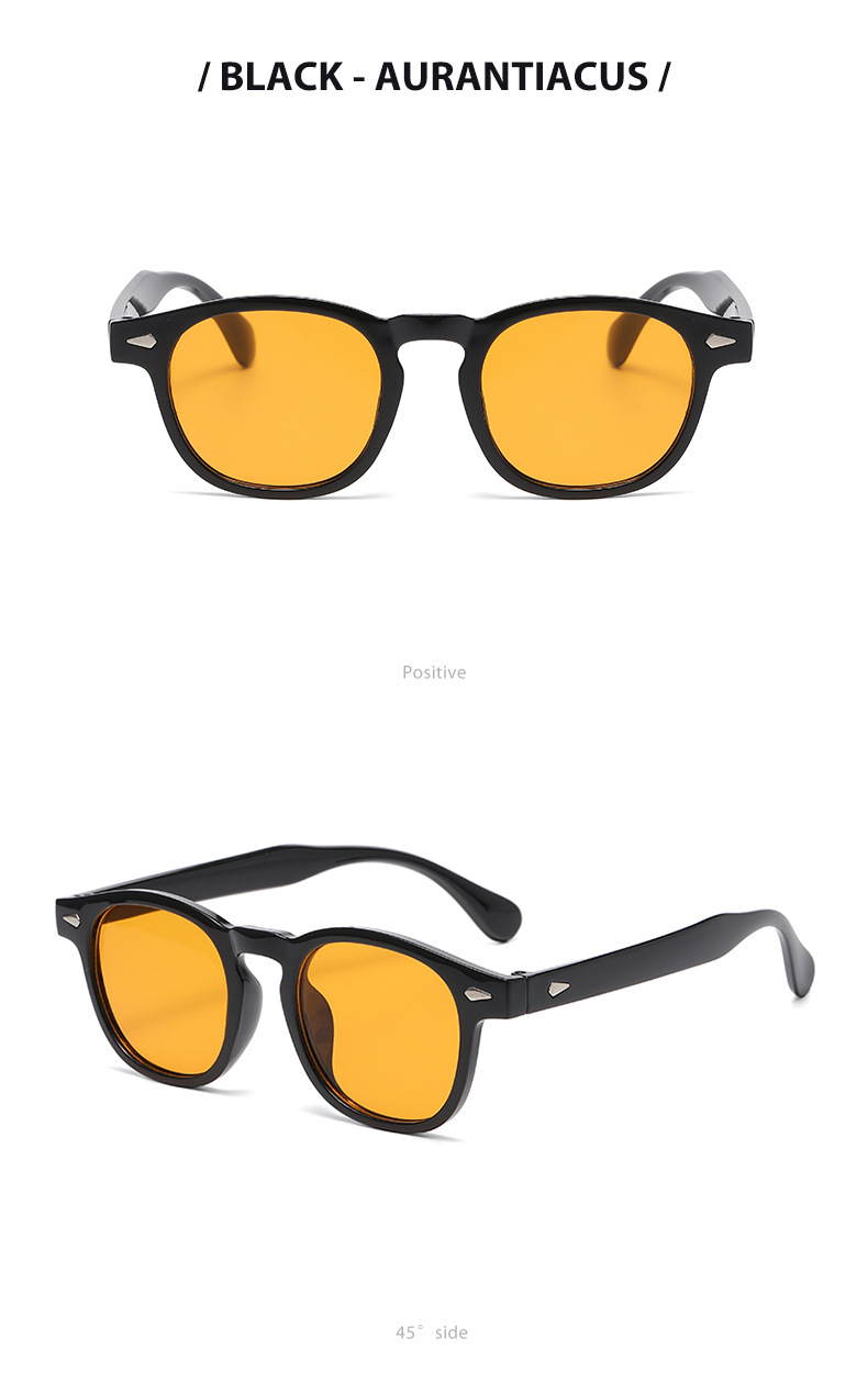 New European And American Retro Round Frame Rice Nail Sunglasses For Men Popular Sunglasses Trendy UV Resistant Sunglasses_voghion.com