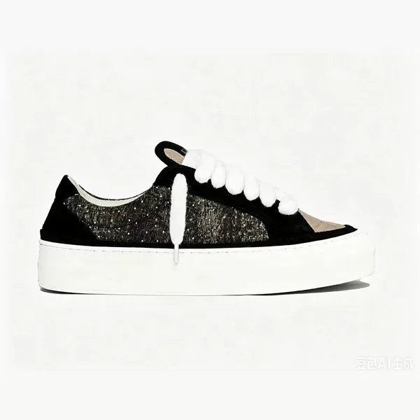 Cross-Border European Station 2026 New Style Sneakers, Thick-Soled Casual Shoes, Versatile Fashion Color-Blocking, Fur Ball Lace-Up Trendy Shoes