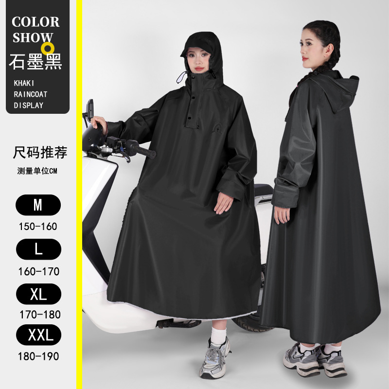 Impermeables con mangas largas, tormenta de cuerpo completo, coche eléctrico, hombres y mujeres engrosados, batería para adultos, coche eléctrico, poncho especial para montar