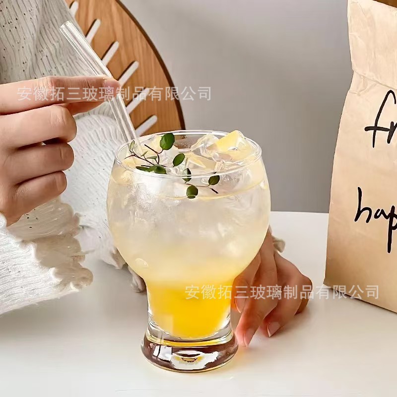 高颜值网红玻璃杯牛奶杯子女可爱小熊果汁冷饮喝水杯家用啤酒杯|undefined