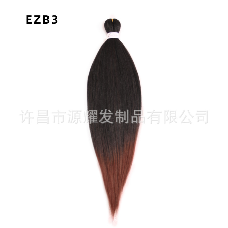 Peluca EZ cabello esponjoso y suave de fibra química trenza grande 26 pulgadas 90g pvc bicolor retardante de llama seda de baja temperatura trenza grande