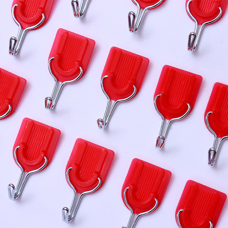 Wedding Festive Hook Red Plastic small size Hook U-Shaped Strong Viscose Wall Hanging Hook Hook