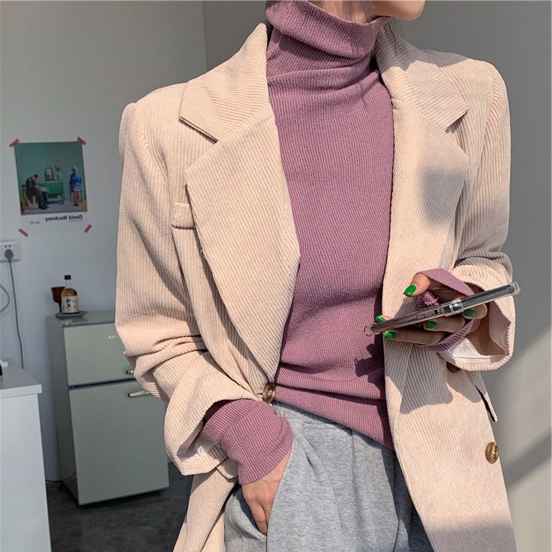 Turtleneck Sweater with Elegant Slim-Fitting Bottoming Shirt for Women, Autumn and Winter Thickeneded Warm Loose Top, New Style 2025