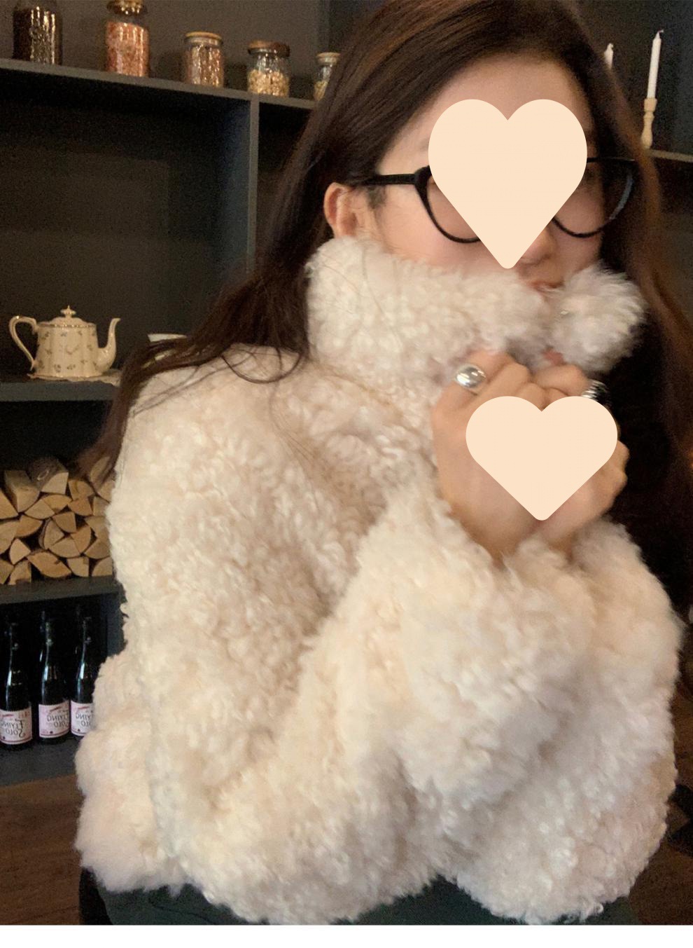 Curly Fur Women's Coat Short Standing Collar Lamb Fur Winter