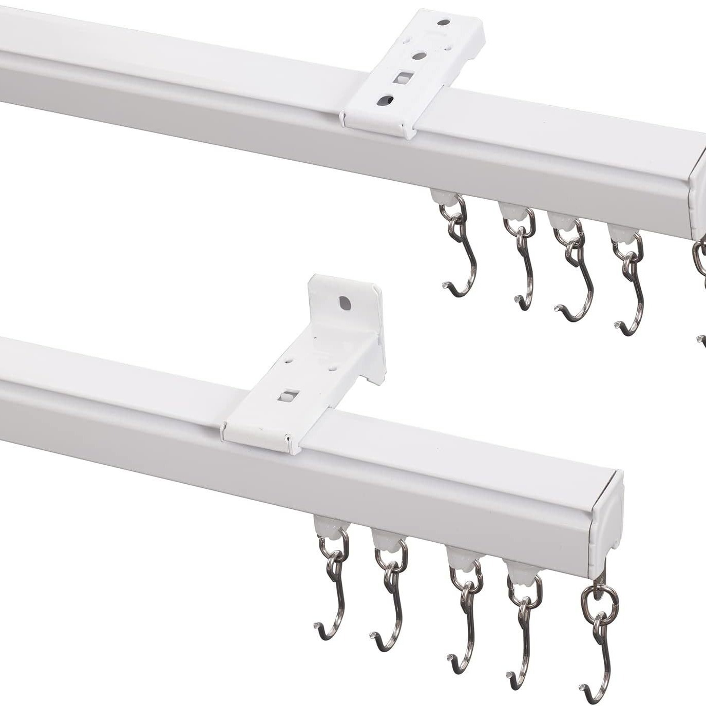 Nuevo riel de doble riel tipo gancho polea deslizante riel de guía silencioso flotante cortina caja cortina perforación