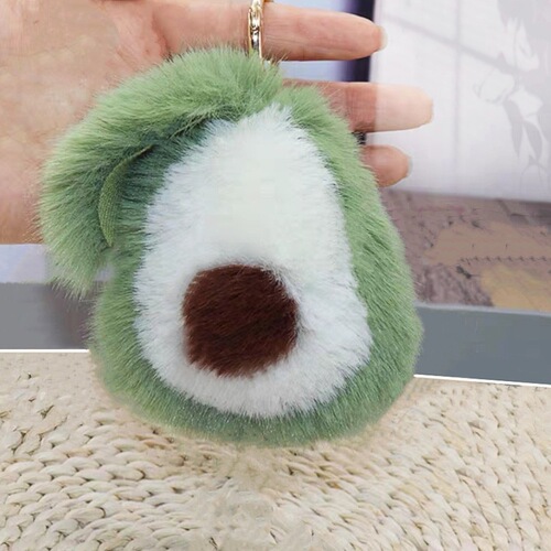 Wholesale imitation mink hair avocado car key chain pendant imitation fur pendant women's bag pendant couple pendant