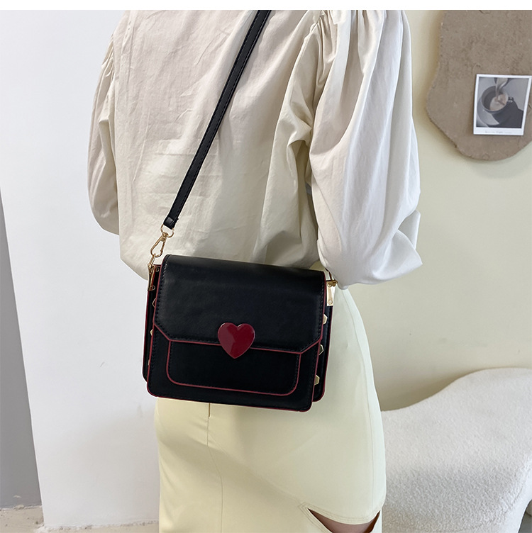 448g Weight Magnetic Buckle Closure Type Single Shoulder Strap Strap Type Crossbody Bag Bags Type Shopping Occasion Pu Leather Material Solid Color Pattern All Seasons Season Women's Gender Streetwear Style Square Shape Medium Size Women's Medium Pu Leather Heart Shape Solid Color Streetwear Square Magnetic Buckle Crossbody Bag 14