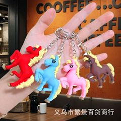 跨境爆款马年生肖钥匙扣可爱公仔包包挂饰新年小礼品书包挂件批发