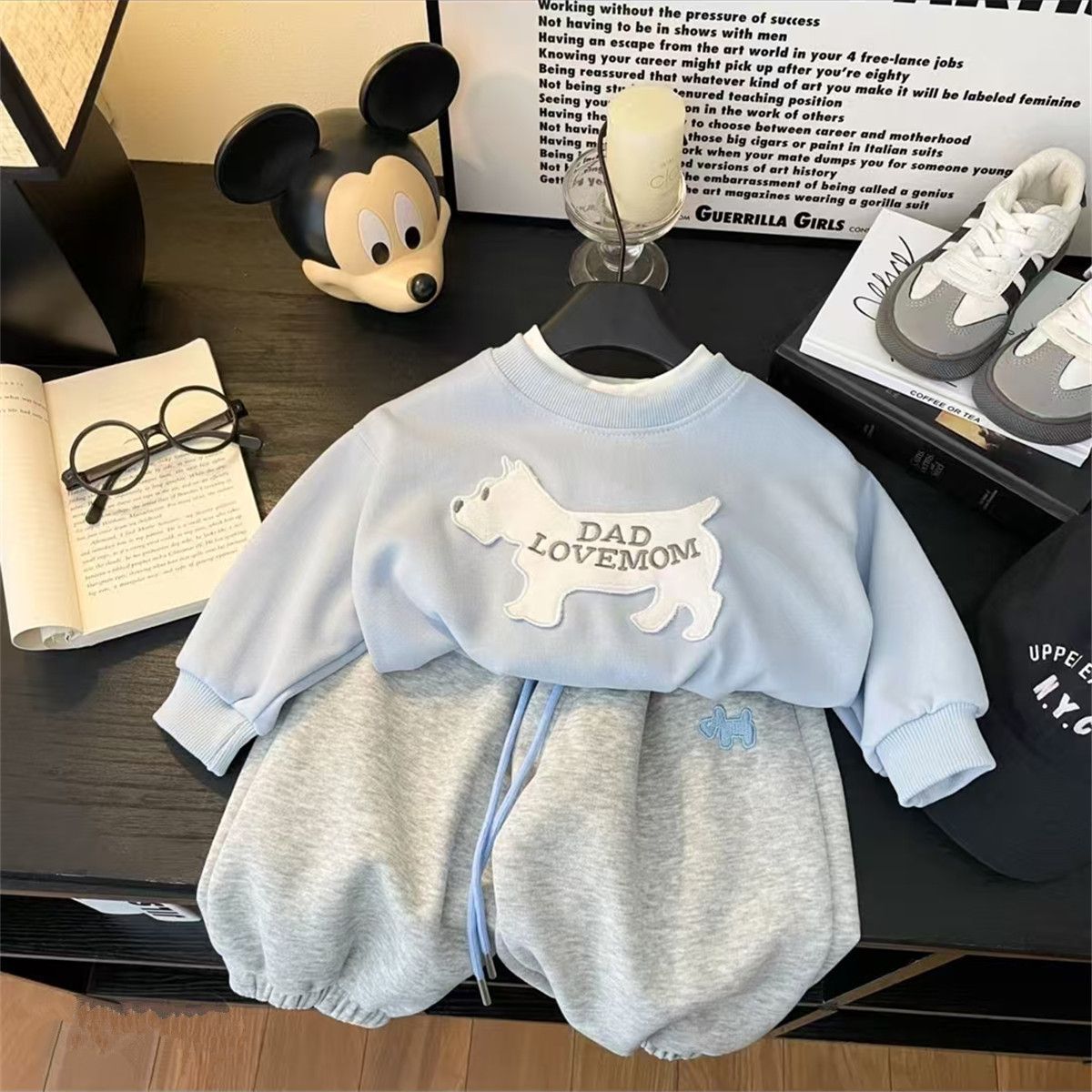 女童卫衣套装可爱宝宝小狗上衣春秋儿童两件套男运动卫裤韩版新款