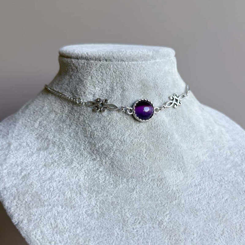 Crown Headband Purple Stone Triangle Celtic Elf Wicca Worship Pagan Wicca Worshiper Necklace