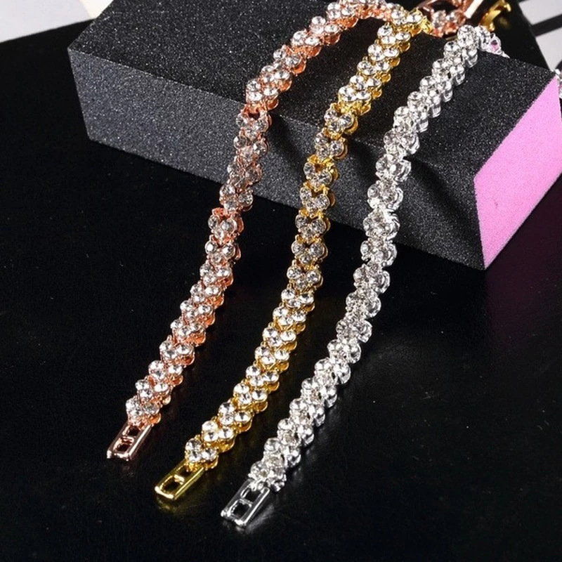 Simple Style Heart Shape Artificial Crystal Alloy Wholesale Bracelets display picture 2