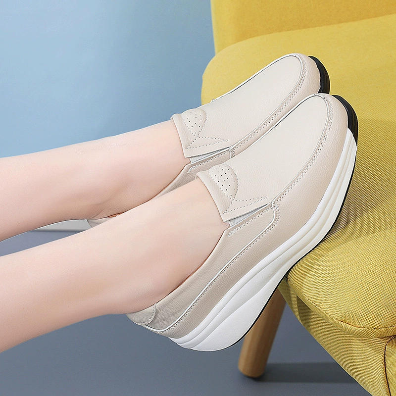 Кроссовки на плоской подошве Sea-side Sisters Platform Sneakers для женщин - стиль Корейский, повседневные туфли, черный/бежевый/серый, размеры 35-41