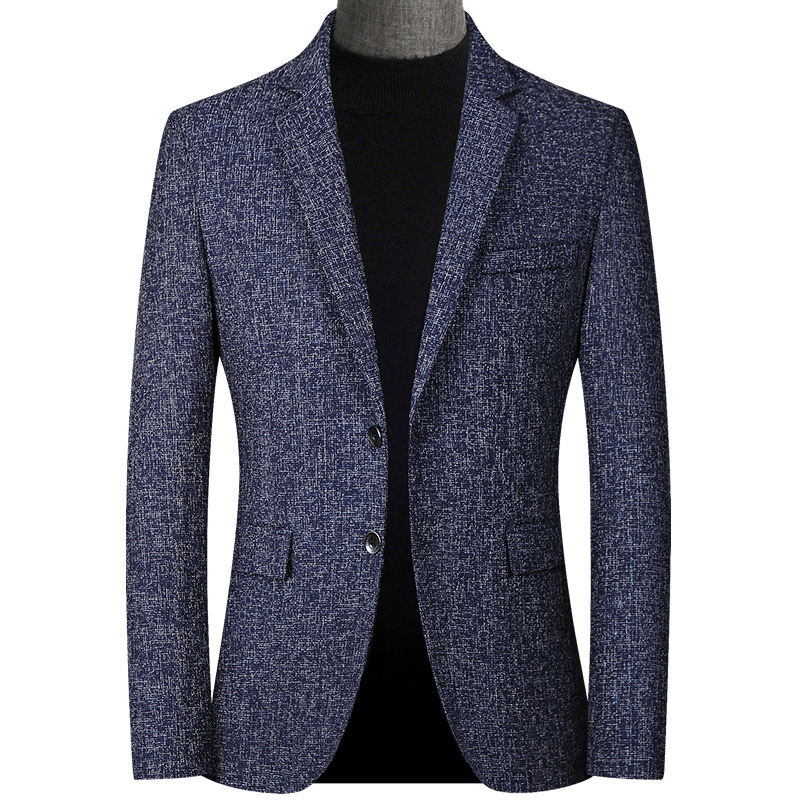Chaqueta de Traje Casual para Hombre de Mediana Edad, Primavera-Otoño 2025, Chaqueta de Negocios, Traje de una Pieza, Corte Entallado, Chaqueta Moderna para Hombre