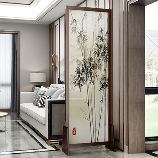Solid Wood Chinese Style Screen Partition Board Entrance Living Room Folding Mobile New Chinese Style Room Partition Artifact Bedroom