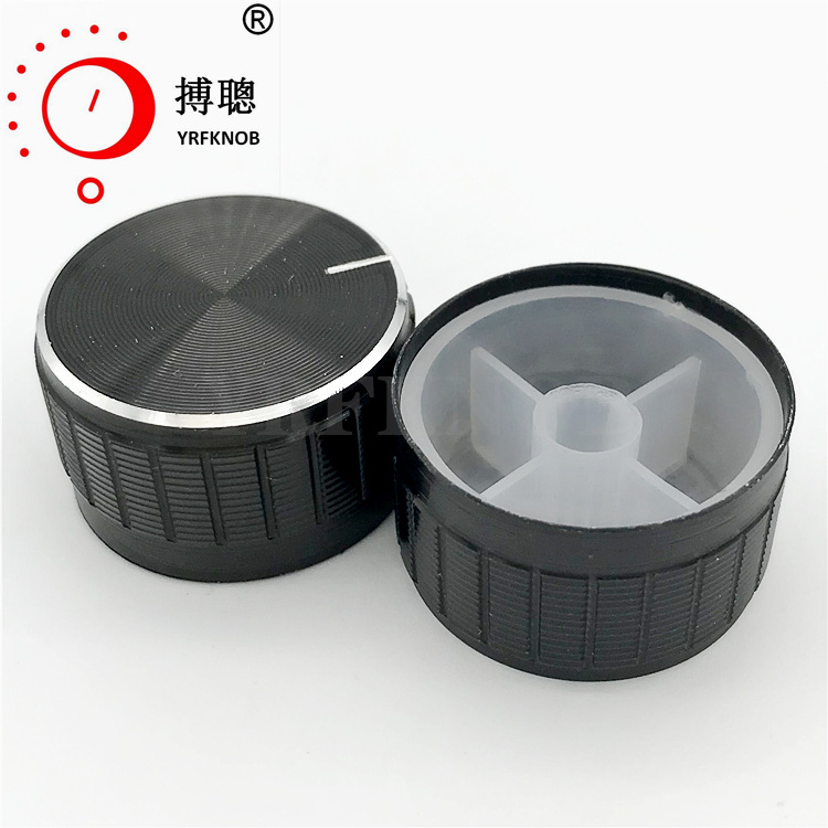 厂家直销铝合金开关旋钮金属直径30高17mm 黑色切线电位器旋钮