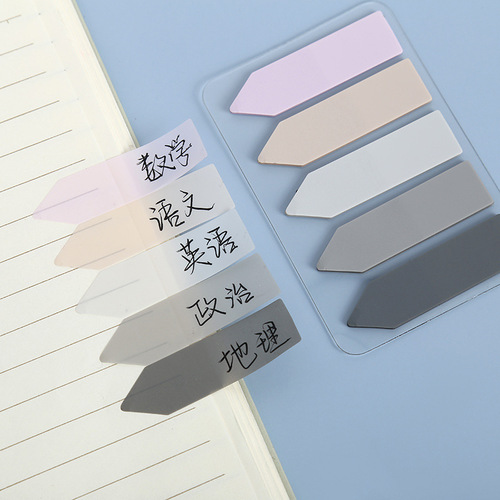 Translucent Morandi color PET sticky notes with an Instagram-inspired minimalist and cute design, self-adhesive index label sticker set