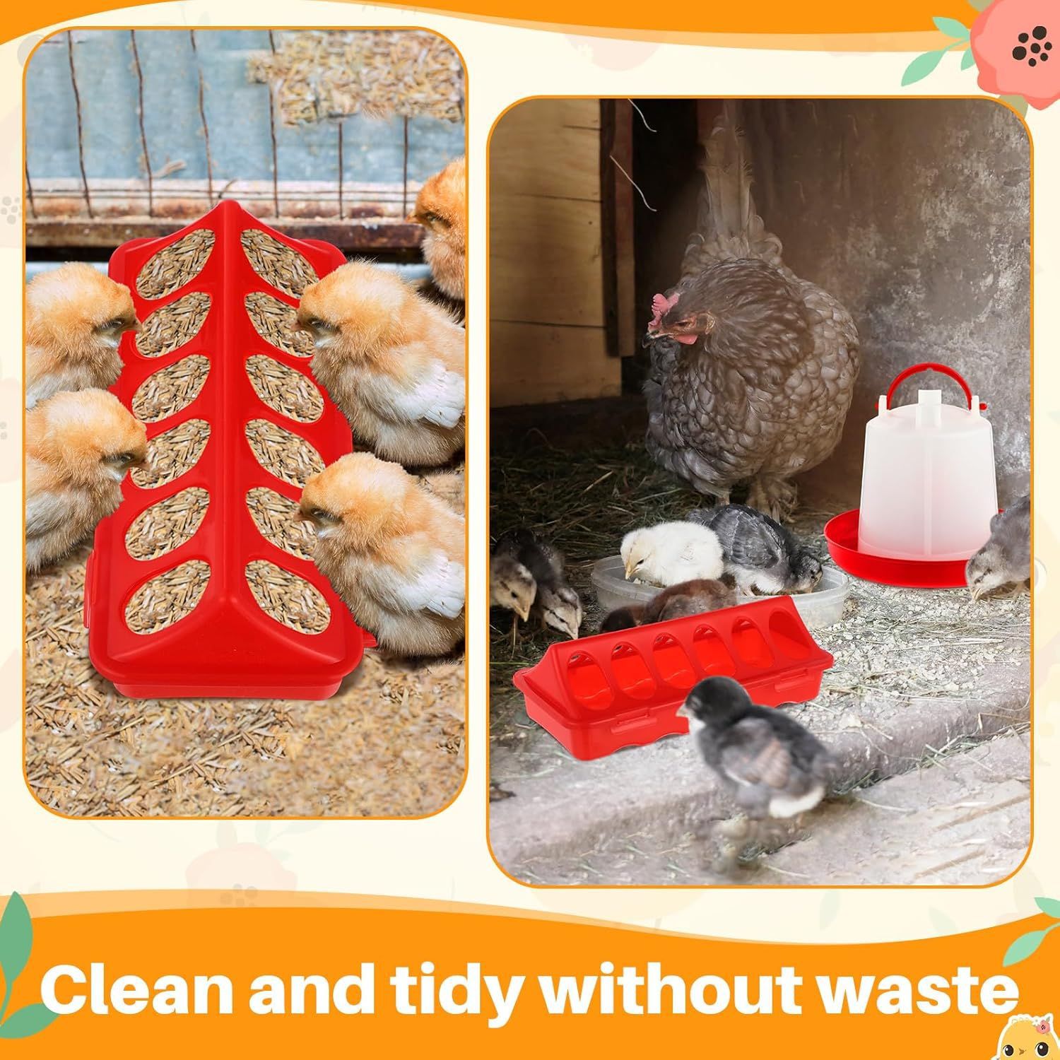 Cross-Border Goods 12-Piece Chicken Trough Sink Combination Small Poultry Trough Flip-Top Design Chicken Duck Goose Waterer