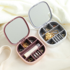 Portable jewelry storage box, travel jewelry box, little girl lipstick necklace, earrings, multifunctional jewelry box wholesale