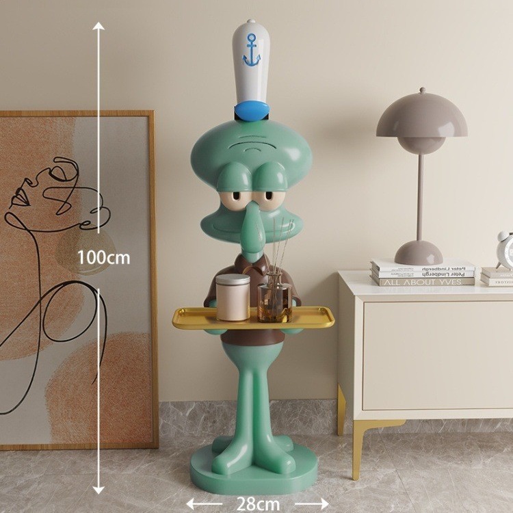 재고 1 미터 그물 CELEBRANT SQUIDWARD TRAY 플로어 투 플로어 오버 사이즈 장식품 핸드 헬드 근로자 거실 스토리지 랙 옆에 소파