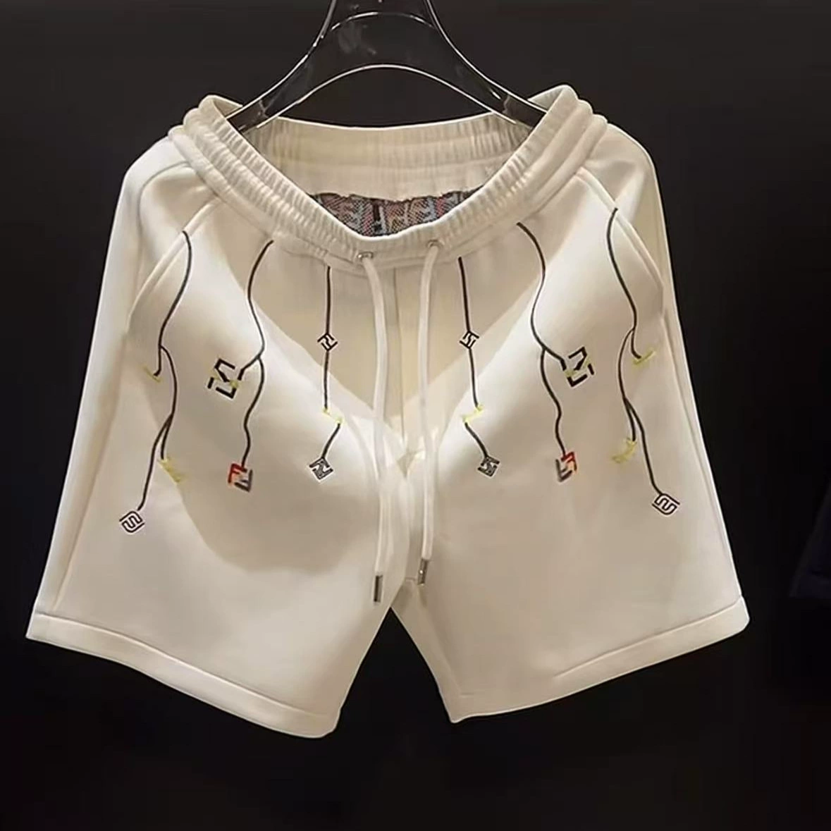 Иностранные шорты с вышивкой, повседневные шорты, мужские модные прямые пептики ins летние новые мужские спортивные пляжные брюки