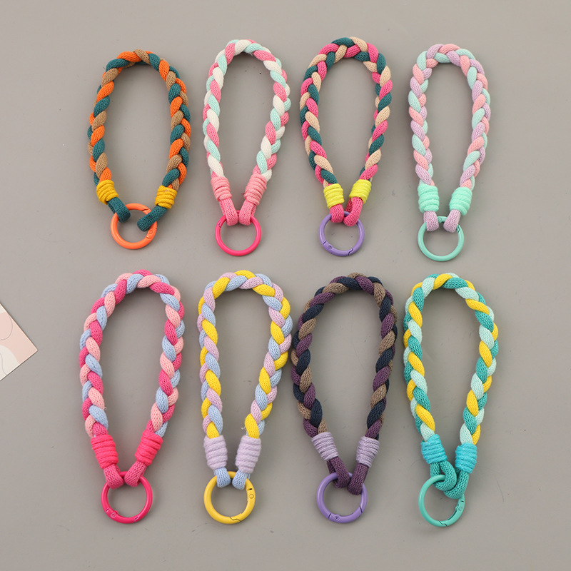 Mobile Phone Lanyard Wrist Woven Rope Short Ins Style Cartoon Cute Pendant Pendant Hand Rope Women's Outdoor Travel