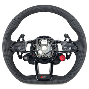 Suitable for Audi A6A4 S3 RS3 RS4RS5 modified R8 extended paddle shift carbon fiber leather steering wheel